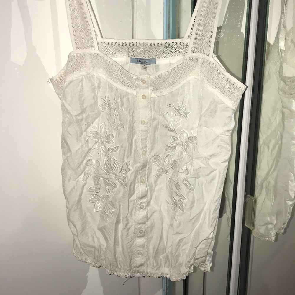 White lacy top